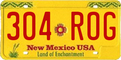 NM license plate 304ROG