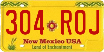 NM license plate 304ROJ