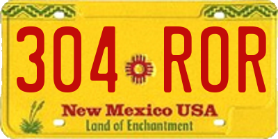 NM license plate 304ROR