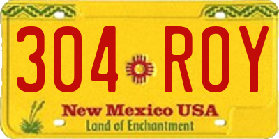 NM license plate 304ROY