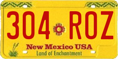 NM license plate 304ROZ