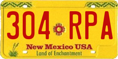 NM license plate 304RPA