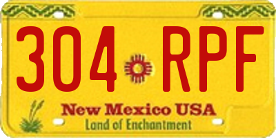 NM license plate 304RPF