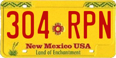 NM license plate 304RPN
