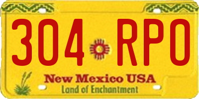 NM license plate 304RPO