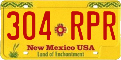 NM license plate 304RPR