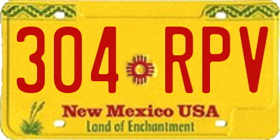 NM license plate 304RPV