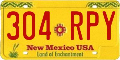 NM license plate 304RPY