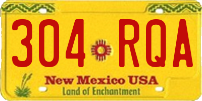 NM license plate 304RQA