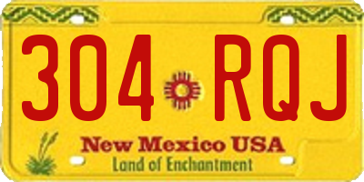 NM license plate 304RQJ