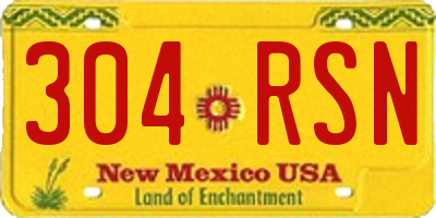 NM license plate 304RSN