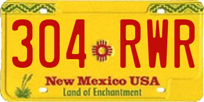 NM license plate 304RWR