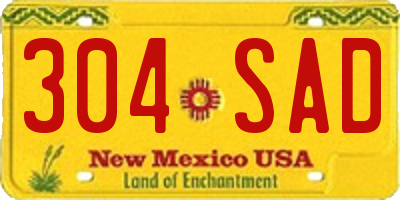NM license plate 304SAD