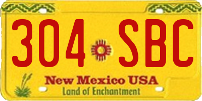 NM license plate 304SBC