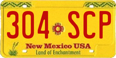 NM license plate 304SCP