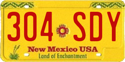 NM license plate 304SDY