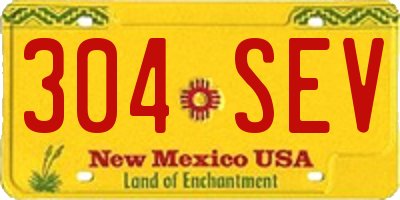 NM license plate 304SEV