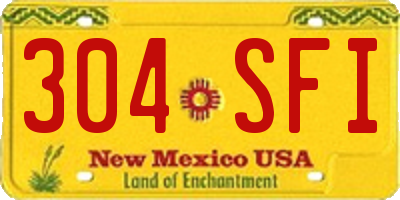 NM license plate 304SFI