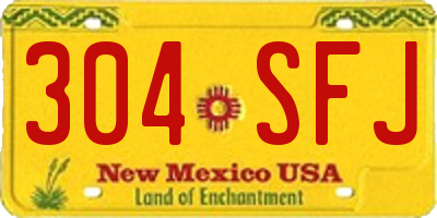NM license plate 304SFJ