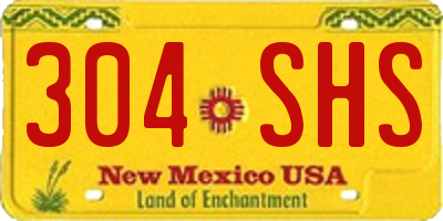 NM license plate 304SHS