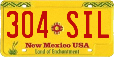 NM license plate 304SIL