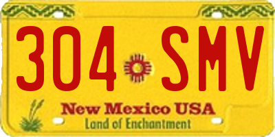 NM license plate 304SMV