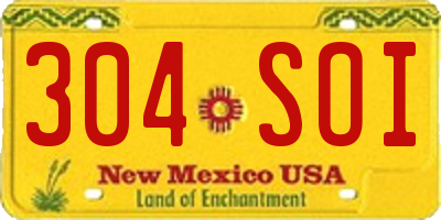 NM license plate 304SOI
