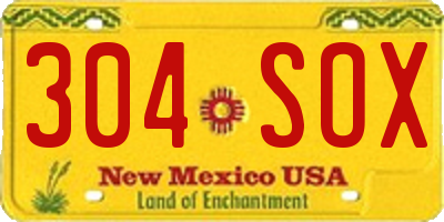NM license plate 304SOX