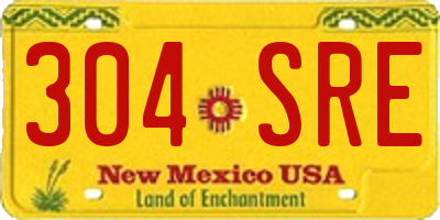 NM license plate 304SRE