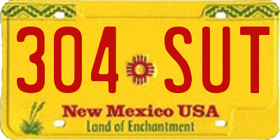 NM license plate 304SUT