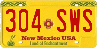NM license plate 304SWS