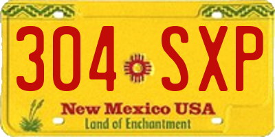 NM license plate 304SXP