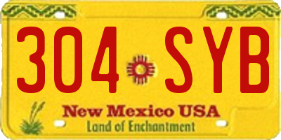 NM license plate 304SYB
