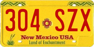 NM license plate 304SZX