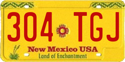 NM license plate 304TGJ