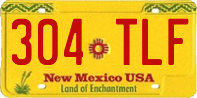 NM license plate 304TLF