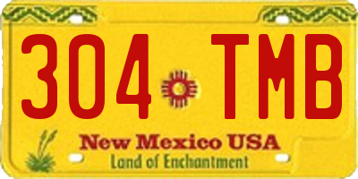 NM license plate 304TMB