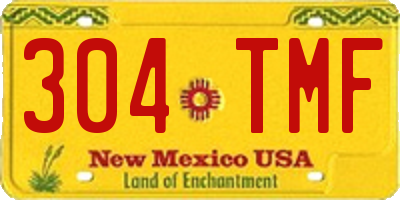 NM license plate 304TMF