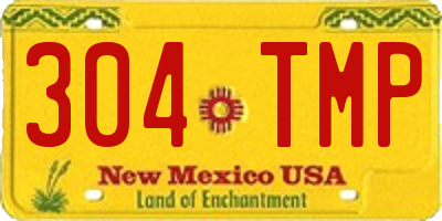 NM license plate 304TMP