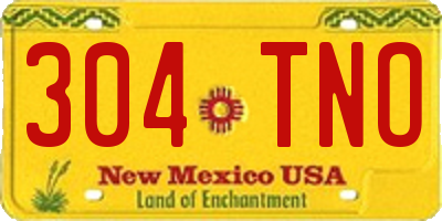 NM license plate 304TNO