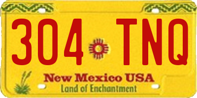 NM license plate 304TNQ