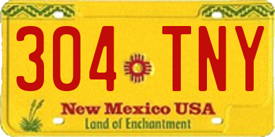 NM license plate 304TNY