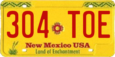 NM license plate 304TOE