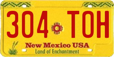 NM license plate 304TOH