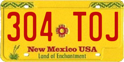NM license plate 304TOJ
