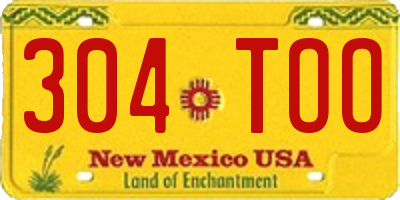 NM license plate 304TOO