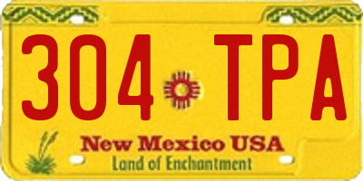 NM license plate 304TPA