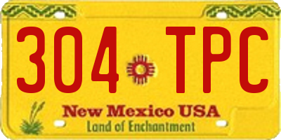 NM license plate 304TPC