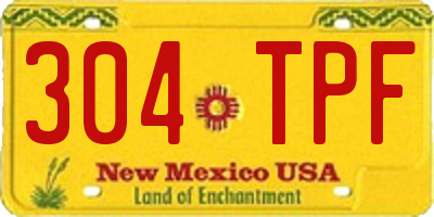 NM license plate 304TPF