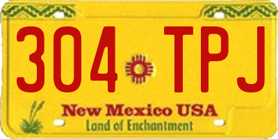 NM license plate 304TPJ